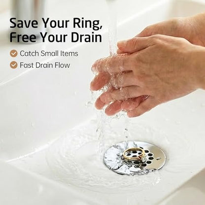 KES Bathroom Sink Grid Drain Without Overflow, Faster Drainage, Chrome | Anti-Clog Grid, Polished Chrome Vanity & Vessel Drain Strainer, Solid Stainless Steel & Brass, S2021D-CH - color: Polished Chrome