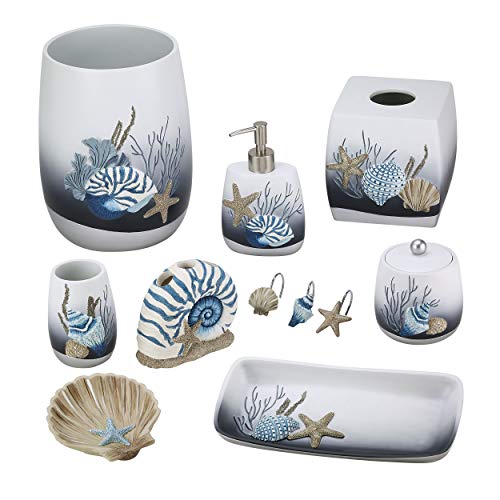 Avanti Linens – Bathroom Accessory, Resin Countertop Accessories, Oceanscape Inspired Bathroom Decor (Blue Lagoon Collection) - size: Toothbrush Holder