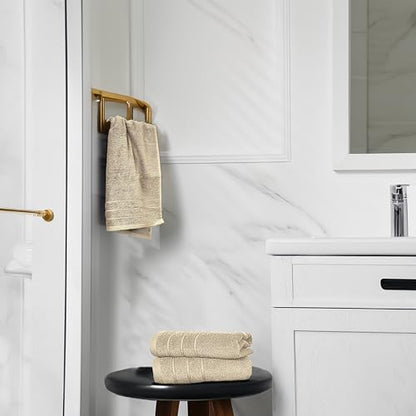 6 Piece Hand Towels Set 16 x 28 Inches, Beige | 100% Cotton, Lighter Weight, Quick to Dry, 16 x 28 Inches, Super Soft & Absorbent, Perfect for Bathroom & Kitchen - color: Beige