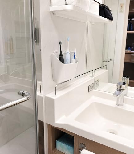 Magnetic Cruise Cabin Organizer with Drainage Cruise Essentials Must Haves for Cabin Walls, Space-Saving Storage Pocket for Toiletries, Teethbrushes & Travel Accessories