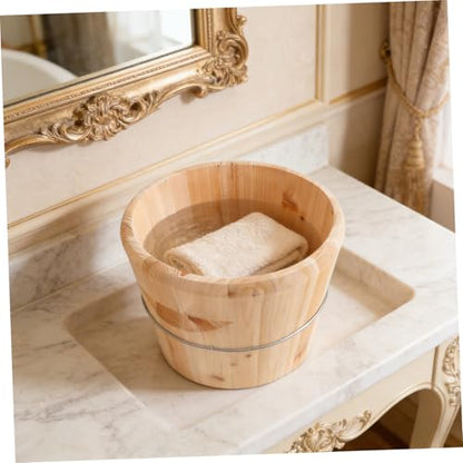 Wooden Towel Warmer Bucket with Lid 25x25x25cm Large Capacity Heated Towel Steamer Barrel for Bathroom Sauna Spa Home Use