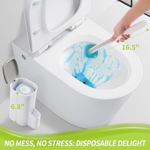 IVYROLL Toilet Bowl Cleaner Wand with 14 Refills | Disposable Toilet Brush Set with Holder, Cleaning System Starter Wand Kit, Bathroom Cleaning Set - size: 1 Count (Pack of 1)