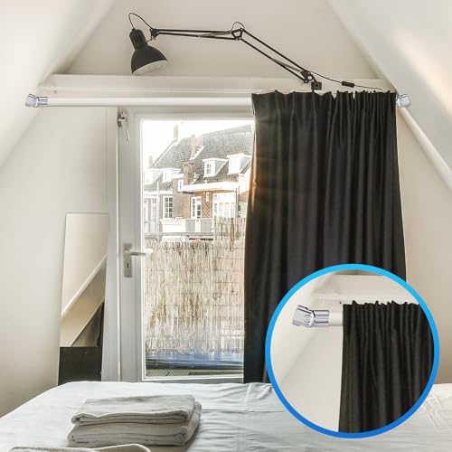 Zonon 4 Pack Shower Curtain Rods Single Swivel Flange Angled Shower Curtain Rods Bracket with Screws Brushed Nickel Finish 180° Rotation Fit 1" Outer Dia Rod for Bathroom Angled Sloped Ceiling Wall