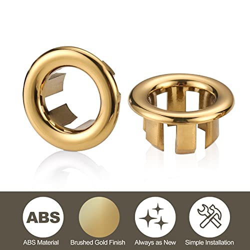 Sink Overflow Ring Brushed Gold: ARCORA 2 Pack Bathroom Kitchen Sink Basin Trim Overflow Cover Hole Insert Cap - color: Brushed Gold-2 Pack