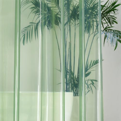 UFRIDAY Sage Green Clear Shower Curtain Liner, 72 x 78 inches, Long Plastic Bathroom Shower Curtain with Rustproof Metal Grommets and 5 Weighted Magnets - color: Green Clear, size: 72"W x 78"L (Pack of 1)