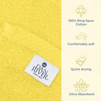 DAN RIVER Pack of 1 Oversized Bath Sheet, 40 x 80 Inches, Yellow | 100% Cotton Jumbo Bath Towel with Extra Large Coverage, Lightweight Feel, Super Soft & Quick Dry - color: Yellow, size: 40x80" Oversized Bath Sheet
