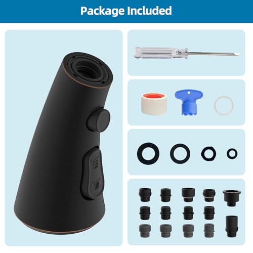 Curve Kitchen Faucet Sprayer Head Compatible with Kohler, Oil-Rubbed Bronze | NSF/ANSI/CAN 372 Certified, 14 Adapter Kit for Universal Fit Use, 3 Function Pull Down Sink Faucet Spray Head Replacement - color: Oil Rubbed Bronze, style: Curve Design