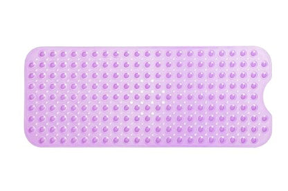 Extra-Long Non-Slip Bathtub & Shower Mat 39”x16” (Smooth/Non-Textured Tubs Only) Safe, Clean, Machine-Washable, Superior Grip&Drainage, Vinyl, Transparent Purple - color: Transparent Purple, size: 39" x 16" (Rectangular)