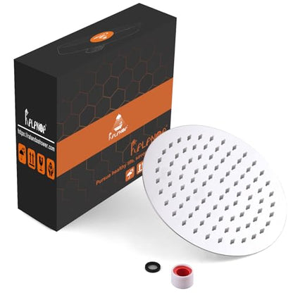Rain Shower Head - 10 Inch Round 304 Stainless Steel Metal Shower Head Self-Cleaning Silicone Nozzles Pressure Boosting Design Ceiling or Wall Mount Rainfall Showerhead - size: 10 Inch Round