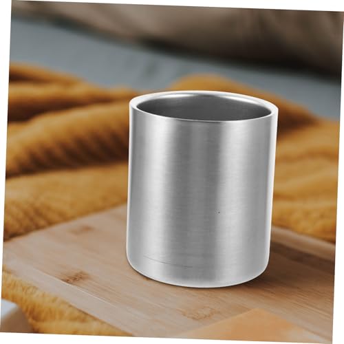 Stainless Steel Water Tumbler Cup Multi Use Smooth Beverage Holder for Home Travel Party Toothbrush and Beer Cup with Sleek Silver Finish