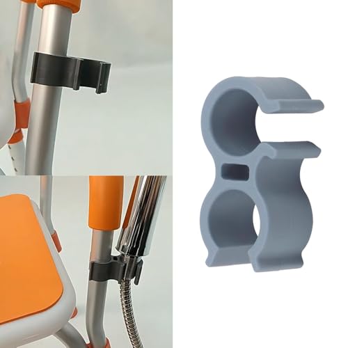 2 Pack Shower Chair Shower Head Holder Handheld Shower Clip Tube Clamp Bracket for Inside Shower Bath Chair Tub Transfer Bench Shower Stool Shower Seat Bathtub Chair Bath Seat