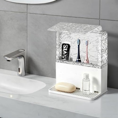 PARKMANI Toothbrush Holders for Bathroom Counter Organizers, Kids Electric Toothbrush and Toothpaste Holder with Cover, Toothbrush Organizer for Vanity Makeup Brushes Holder