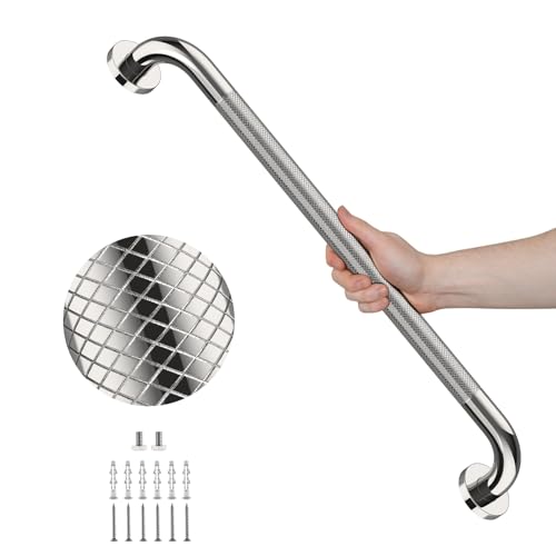 Anti Slip Shower Grab Bar 36 Inch, YuanDe Chrome Stainless Steel Bath Grab Bar, Knurled Bathroom Safety Rail, Shower Handrail Support, Handicap Elderly Balance Assist Handles-1.25" Diameter - size: 36inch-1 Pack