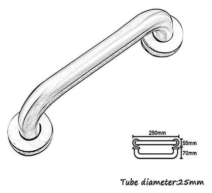 Grab Rails Bath Wall Attachment Handrails Grab Bar Rails Balance Grab Bar Shower Assist Wall Mounted Towel Rack Safety Armrest Shower Handrail Bathroom Handrail Stainless