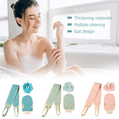 Exfoliating Towel for Body 3pcs/Set Body Cleaning Washcloth Soft Brush Home Hotel Bathroom Shower Ball Back Scrubber Set Exfoliating Skin Towel Bath Gloves Exfoliating Washcloths (Color : A) - color: A