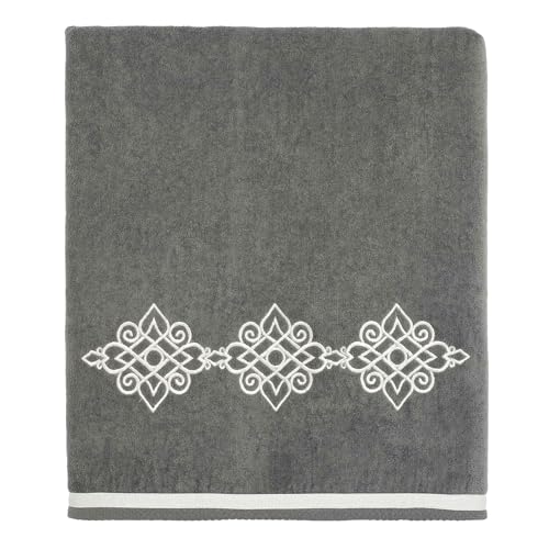 Avanti Linens - Bath Towel, Soft & Absorbent Cotton Towel, Nickel (Riverview Collection) - color: Nickel, size: Bath Towel