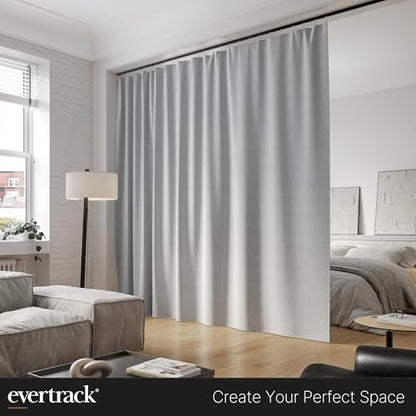 Curtain Track - Ceiling Mounted Curtain Rail for Curtains, Drapes, and Room Dividers - USA Made - Medium (16 Feet), Jet Black - color: Jet Black, size: Medium (16 Feet)