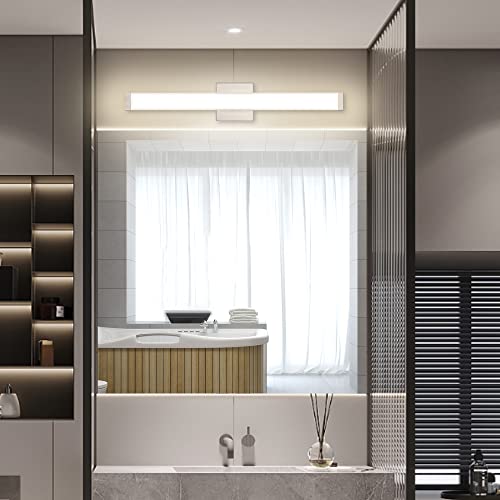 24" LED Vanity Light, 14W 5CCT Dimmable, Brushed Nickel | Wall Bar Light, Rust & Moisture Resistant, Dimmable 2700K-5000K, Energy-saving, moisture-proof, Dresser Bathroom over Mirror - color: Brushed Nickel, size: 24 inch 5CCTDimmable