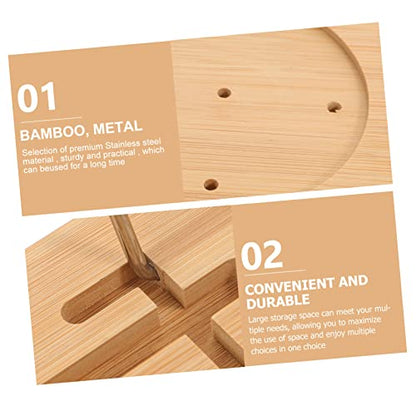 Expandable Bamboo Bathtub Shelf Bath Tray for Tubs Storage Organization