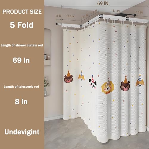 Shower Curtain Rod, 69 Inches, Chrome, Metal, Wall Mounted, Metallic Uncoated Metal - color: white, size: 69IN+8IN