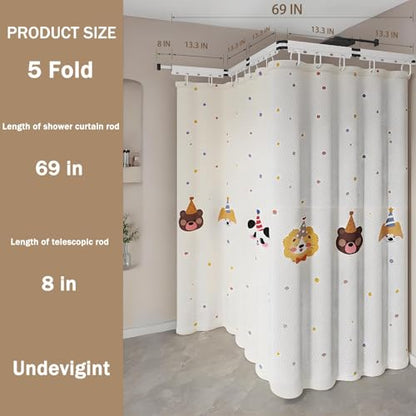 Shower Curtain Rod, 69 Inches, Chrome, Metal, Wall Mounted, Metallic Uncoated Metal - color: white, size: 69IN+8IN