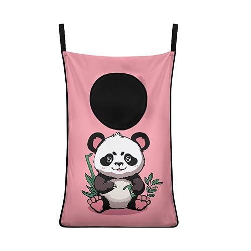 ZFRXIGN Cute Panda Hanging Laundry Hamper Large Capacity Laundry Bag Toys Storage Organizers for Girls Bedroom, Closet, Home, Dorm Over The Door Laundry Hamper Pink Animal - color: Cute Panda
