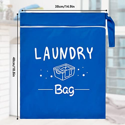 2 Pcs Large Travel Laundry Bag - Waterproof Wet Dry Washable for Dirty Clothes, Bathing Suit, Workout, Gym, Swimming, Yoga - color: Black+Blue