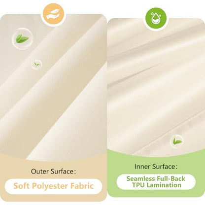 Seenus Soft Microfiber Stall Shower Curtain Lightweight with Waterproof TPU Backed, 36 x 72 Inch Beige Small Shower Curtain with 2 Large Magnets,Washable Cloth Bathroom Shower Stall Curtain - color: Cream, size: 36"W x 72"L (Pack of 1)