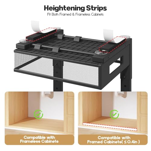 2-Tier Under Sink Organizer With Sliding Drawers, Pull-Out Cabinet Organizer With Adjustable Height, Kitchen & Bathroom Storage Shelf, Black, 1 Pack
