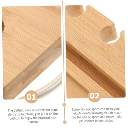 MAGICLULU Bathtub Storage Rack Bamboo Bathtub Tray Expandable Tub Organizer Bath for Bathroom