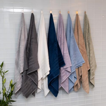 Turkish Bath Sheets, 4 Pack, 35 x 70 in, 700 GSM, Seagrass Green | 4 oversized bath sheets, 35 x 70 in, 700 GSM, 50% viscose made from bamboo and 50% Aegean Turkish cotton, plush and absorbent - color: Seagrass Green, size: Bath Sheets, Set of 4