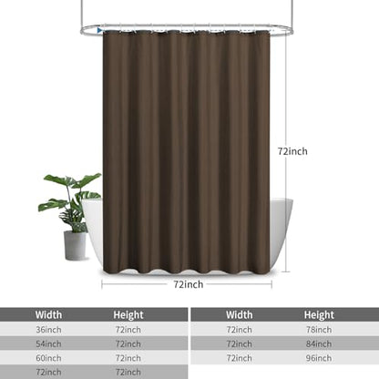 2-in-1 Waterproof Fabric Shower Curtain,No Separate Liner Needed,Linen Textured,Effortless Cleaning & Washable Bathroom Shower Curtain Set with 12 Plastic Hooks,72"x72",Brown - color: Brown, size: 72"W x 72"L (Pack of 1)
