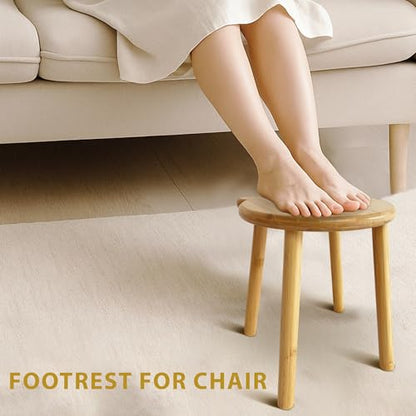 9.8 in Small Wooden Stool, Non-Slip Small Round Stool, Portable and Sturdy, Suitable for Footstools in Bedroom, Bathroom, Kitchen (L) - style: B