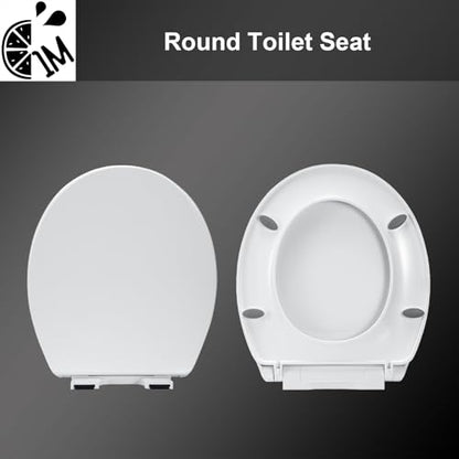 1M Family Toilet Seat, Patented Slow Close & Quick Releasing Technology, Anti-Wiggling, Easy to Install and Clean, Standard Round with Adult Seat Only (2 Pieces) - style: Round with Adult Seat Only