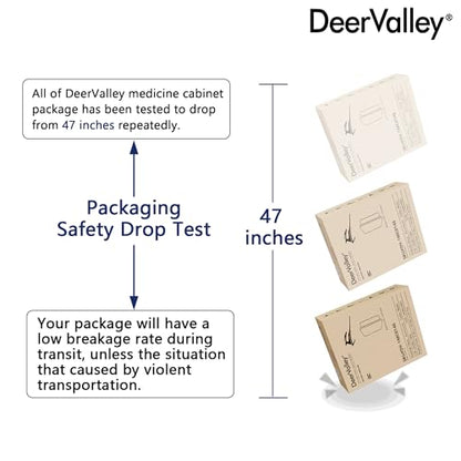 DeerValley 16 x 24 Inch Medicine Cabinet with Mirror, Black Bathroom Mirror Cabinet, Surface Mount, Adjustable Glass Shelves, Aluminum Framed Slow-Closing Door, Dual-Sided Mirrors - size: 16" x 24''