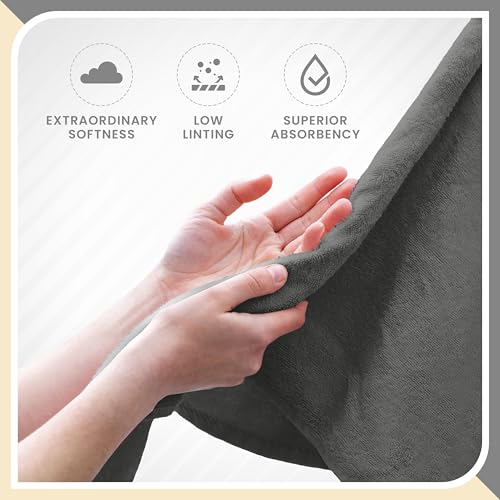Martex 6-Piece 100% Ringspun Cotton Towel Set, Dark Grey | Quick Dry, Super Absorbent & Soft, Lightweight, 2 Bath, 2 Hand, 2 Wash Cloths - color: Dark Grey
