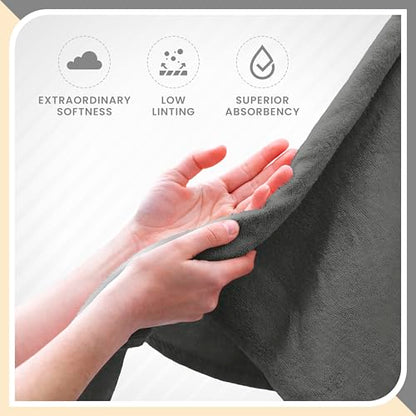 Martex 6-Piece 100% Ringspun Cotton Towel Set, Dark Grey | Quick Dry, Super Absorbent & Soft, Lightweight, 2 Bath, 2 Hand, 2 Wash Cloths - color: Dark Grey