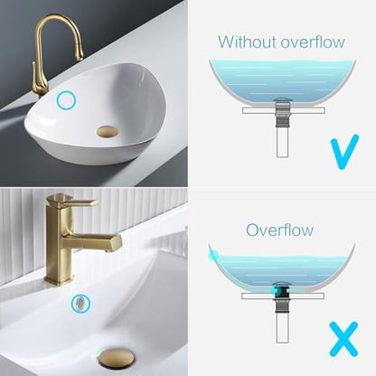KAIYING Pop Up Drain Without Overflow, Bathroom Vessel Sink Drain | NO Overflow, Detachable Basket Drain Stopper Assembly, Anti-Clogging & Anti-Explosion Drain Strainer, Brushed Brass - color: Brushed Brass, style: NO Overflow