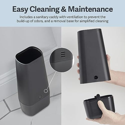 Casabella Hygienic Toilet Bowl Brush with Caddy, Black