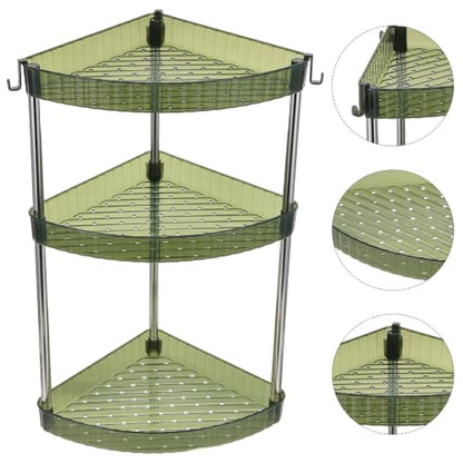 Triangle Corner Bathroom Shelf with 3-Tier Storage, Moisture Resistant Pet and Stainless Steel Material, User-Friendly Assembly, Minimalist Design for Bathroom and Washroom