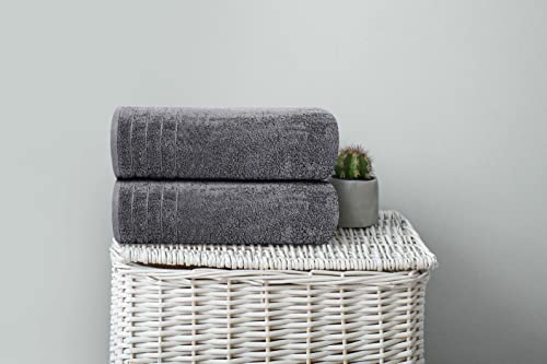 4 Piece Extra Large Bath Towels 30 x 60 Inches, Dark Grey | 100% Cotton, Larger & Lighter Weight, Quicker to Dry, Super Soft and Absorbent, Perfect for Bathroom - color: Dark Grey