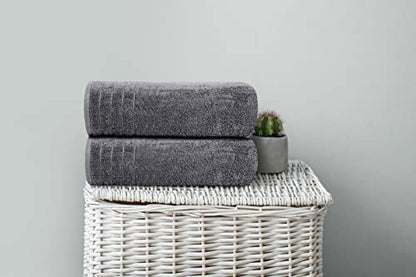4 Piece Extra Large Bath Towels 30 x 60 Inches, Dark Grey | 100% Cotton, Larger & Lighter Weight, Quicker to Dry, Super Soft and Absorbent, Perfect for Bathroom - color: Dark Grey
