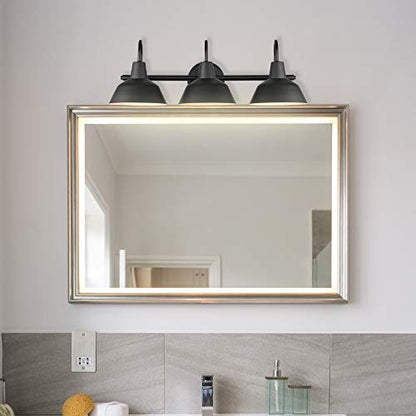 Globe Electric 51710 5-Piece Bathroom Accessory Set with 24-inch 3-Light Vanity Fixture, Matte Black Finish, Industrial Design, E26 Base, Towel Bar, Towel Ring, Robe Hook, Toilet Paper Holder - color: Matte Black, Brooklyn (5-Piece)