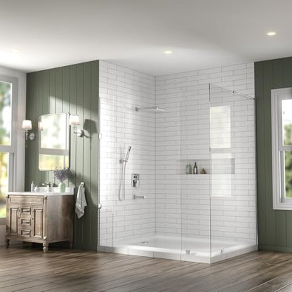 Lava Odoro Modern 3-Setting Square Shower and Tub Faucet Set with Shower Head and Handheld Sprayer Chrome, Rainfall Shower System with Tub Spout, Shower Valve Trim Kit, Chrome, SF103-C-T - color: Chrome, style: With Tub Spout
