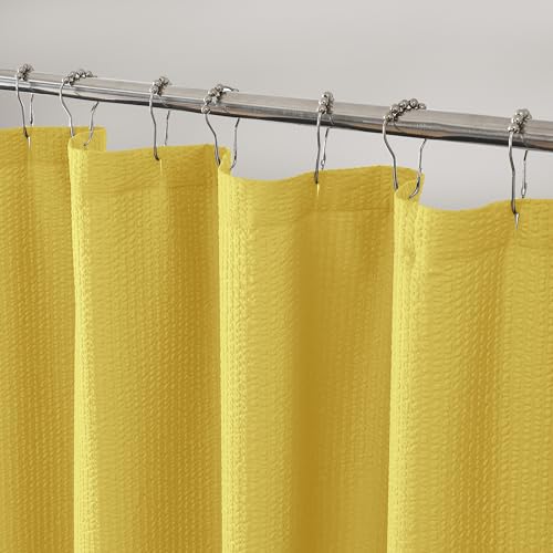 Small Stall Shower Curtain - Embossed Textured Bathroom Curtain, 36 x 72 Shower Curtain for RV Camper, Machine Washable Water Resistance, Lemon Yellow - color: Lemon Yellow, size: 36"W x 72"L (Pack of 1)
