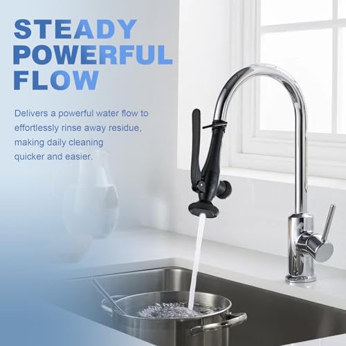 Pull Down Kitchen Faucet Replacement Head, Spray Head with Stream & Spray Functions, High-Pressure Anti-Clog Nozzle, Easy Install, Matte Black, Fits Most Kitchen Faucets - color: Commercial Style Spray Head - Matte Black