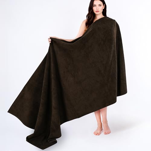 Cotton Paradise 100% Cotton Turkish Towel, Soft Absorbent Quick Dry, 40x80 Oversized Bath Sheet Towel, Chocolate Brown - color: Chocolate Brown, size: 40"x80"