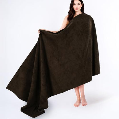 Cotton Paradise 100% Cotton Turkish Towel, Soft Absorbent Quick Dry, 40x80 Oversized Bath Sheet Towel, Chocolate Brown - color: Chocolate Brown, size: 40"x80"