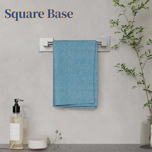 RUACQ Towel Bar, 9" Towel Racks for Bathroom Wall Mounted, Brushed Nickel | Hand Towel Holder, Total Length 10.8 Inch Single Towel Rod, 304 Stainless Steel, Rustproof, Square Base, Heavy Duty, Modern - color: Brushed Nickel, size: 9 inch(Center to Center)
