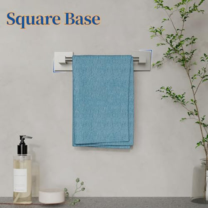 RUACQ Towel Bar, 9" Towel Racks for Bathroom Wall Mounted, Brushed Nickel | Hand Towel Holder, Total Length 10.8 Inch Single Towel Rod, 304 Stainless Steel, Rustproof, Square Base, Heavy Duty, Modern - color: Brushed Nickel, size: 9 inch(Center to Center)